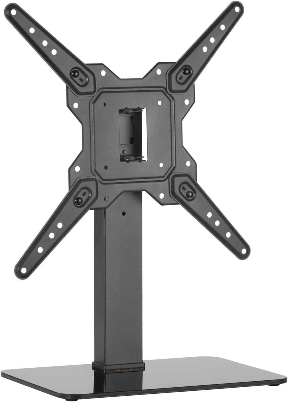 my wall Universeller TV Ständer - HP2HL, Fernsehständer für 23"–55" TV, Höhenverstellbar in 3 Stufen, Schwenken 70°, TV Standfuss mit Glasboden, für Tisch & Regal, Belastbar bis 40 kg