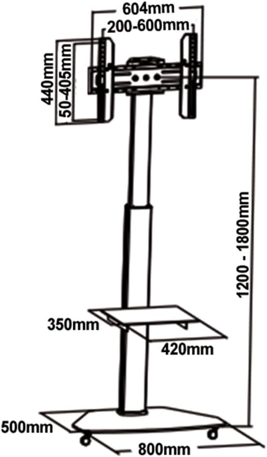 mywall HP1DL TV-Rollwagen Standfuß für Flachbildschirm 37" - 70" (94 - 178 cm) bis 40Kg silber VESA 200x200 - VESA 600 x 400 Drehbar