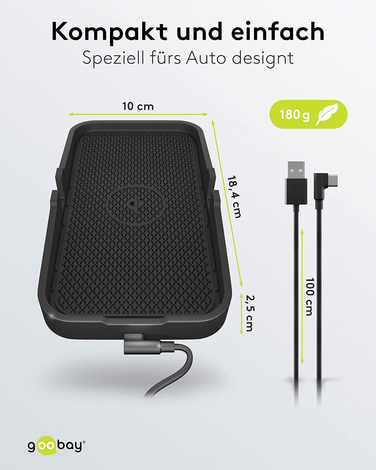 Kfz Wireless Charger 15W Qi Ladestation / kabelloses Ladegerät 15W / Induktive Ladestation Auto / Induktionsladegerät mit Handyhalter