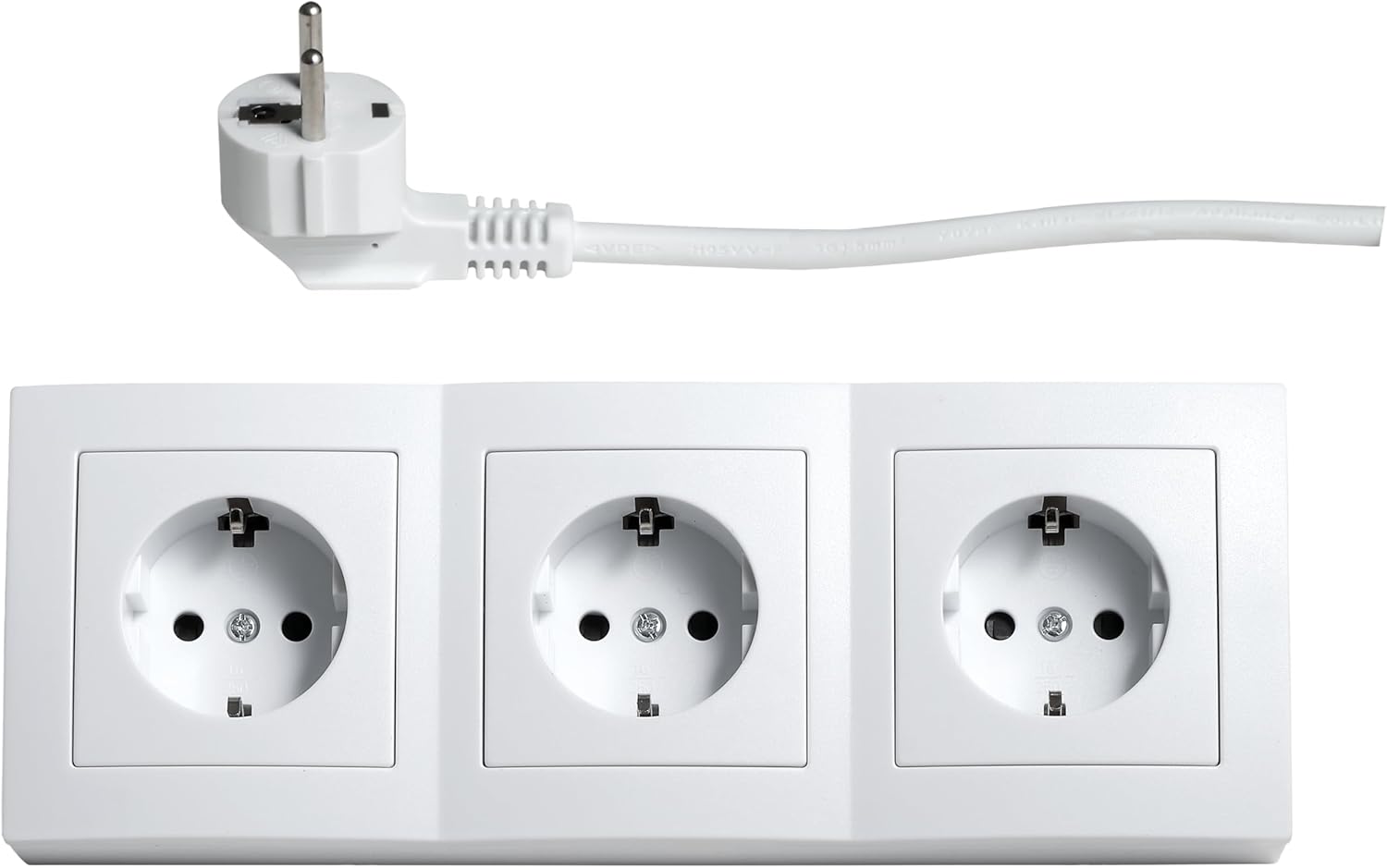 McPower Steckdosenblock Unterbausteckdosen | Flair | Ecksteckdose 3-Fach Steckdosen Schutzkontakt, 2m Kabel mit Stecker, 250V / 16A, Aufbau (weiß)