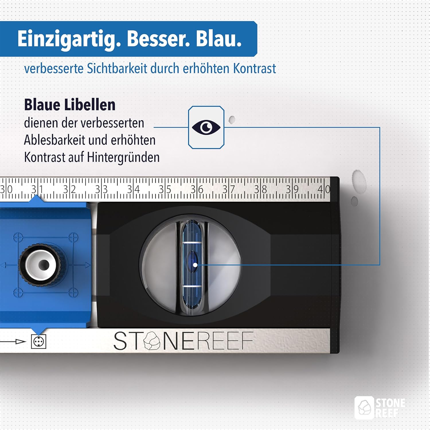 Elektriker Wasserwaage 40 cm – Präzisions-Wasserwaage für Heimwerker mit verschiebbaren Bohrlöchern und Maßskalen – Ideal für Steckdoseninstallation und Renovierungsarbeiten