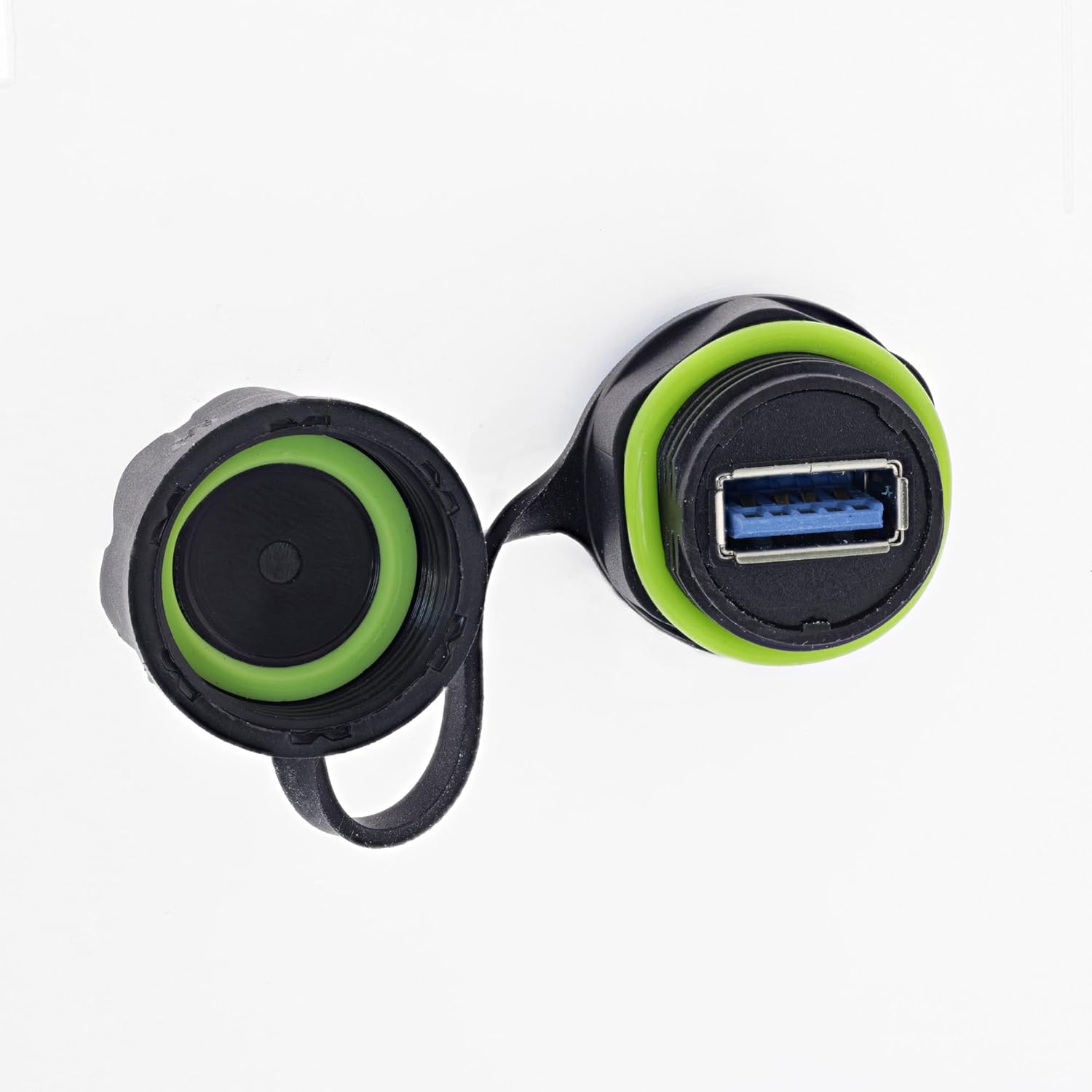 USB-A-Kabelkupplung, IP68 geschützt, geschirmt, USB-A Buchse zu Stecker, 50 cm Kabel integriert, wetterfeste USB-Verbindung für Technik & Outdoor