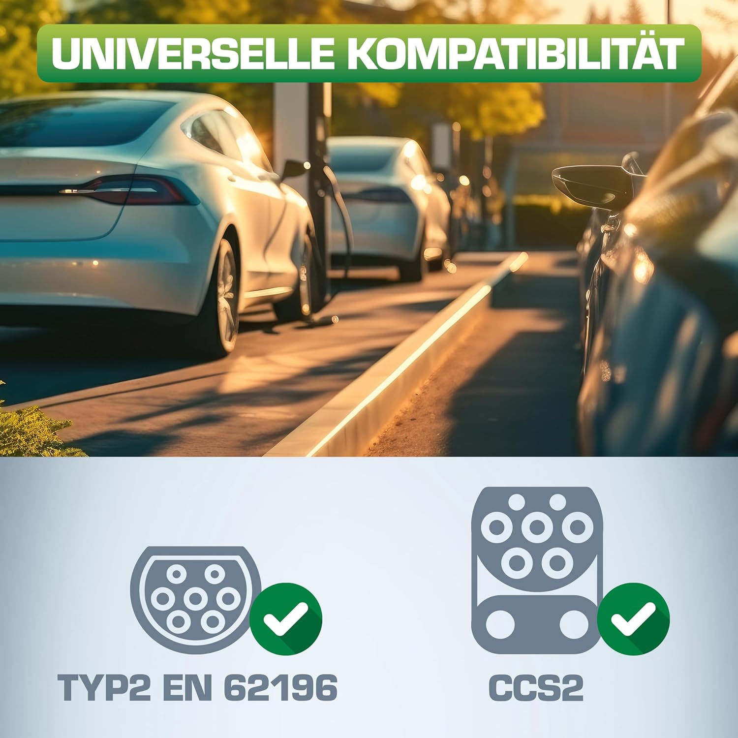 EV-Autoladekabel für Elektroauto, 7,5m, TYP2 EN 62196, inkl. Aufbewahrungstasche, 11KW MAX./7,4KW/3,7KW, 16A, 3-Phasig, kompatibel mit Modellen wie i3, iX, ID.3, ID.4, ID.5 und Anderen