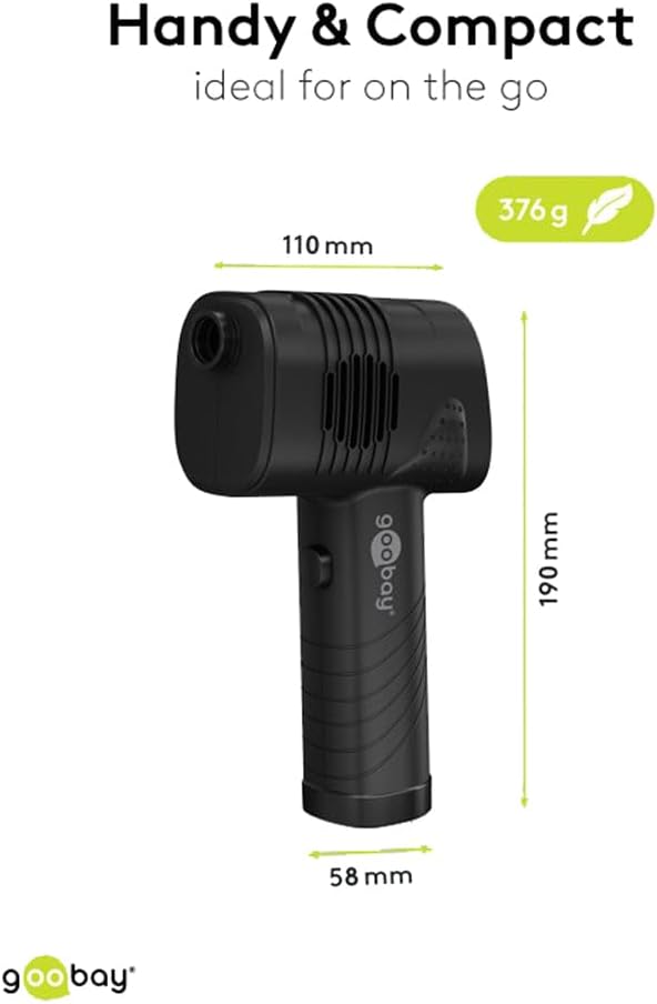 Elektrische Staubgebläse, 3 Stufen, 2.000 mAh Akku, 35.000 U/min, Wiederaufladbares Druckluftspray, bis 90 min Betriebsdauer, Reinigung für PC, Sofa, Tastatur, Auto, Sofa, LED Display