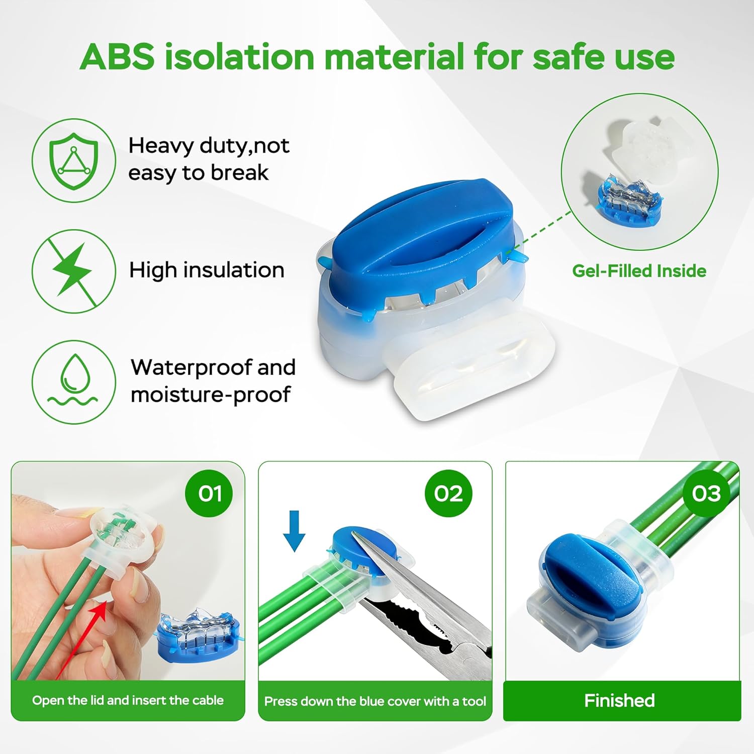Begrenzungskabel Mähroboter - 100m Rasenroboter Begrenzungsdraht Ø2,7mm Set mit 50 Erdnägel +10 Verbinder +10 Anschlussklemmen, Allgemein Rasenmäher Roboter Kabel Kompatibel mit Gardena Husqvarna Worx Bosch