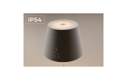 ROLF KERN LED Tischlampe | CLUB 25cm | Aufladbarer Akku Tischleuchte ohne Kabel, dimmbar per Touch, IP54 für Innen und Außen geeignet 2700K Licht warmweiß, USB Ladekabel, weiß [Energieklasse G]