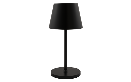 ROLF KERN LED Tischlampe | CLUB 25cm | Aufladbarer Akku Tischleuchte ohne Kabel, dimmbar per Touch, IP54 für Innen und Außen geeignet 2700K warmes Licht mit USB Ladekabel schwarz [Energieklasse G]