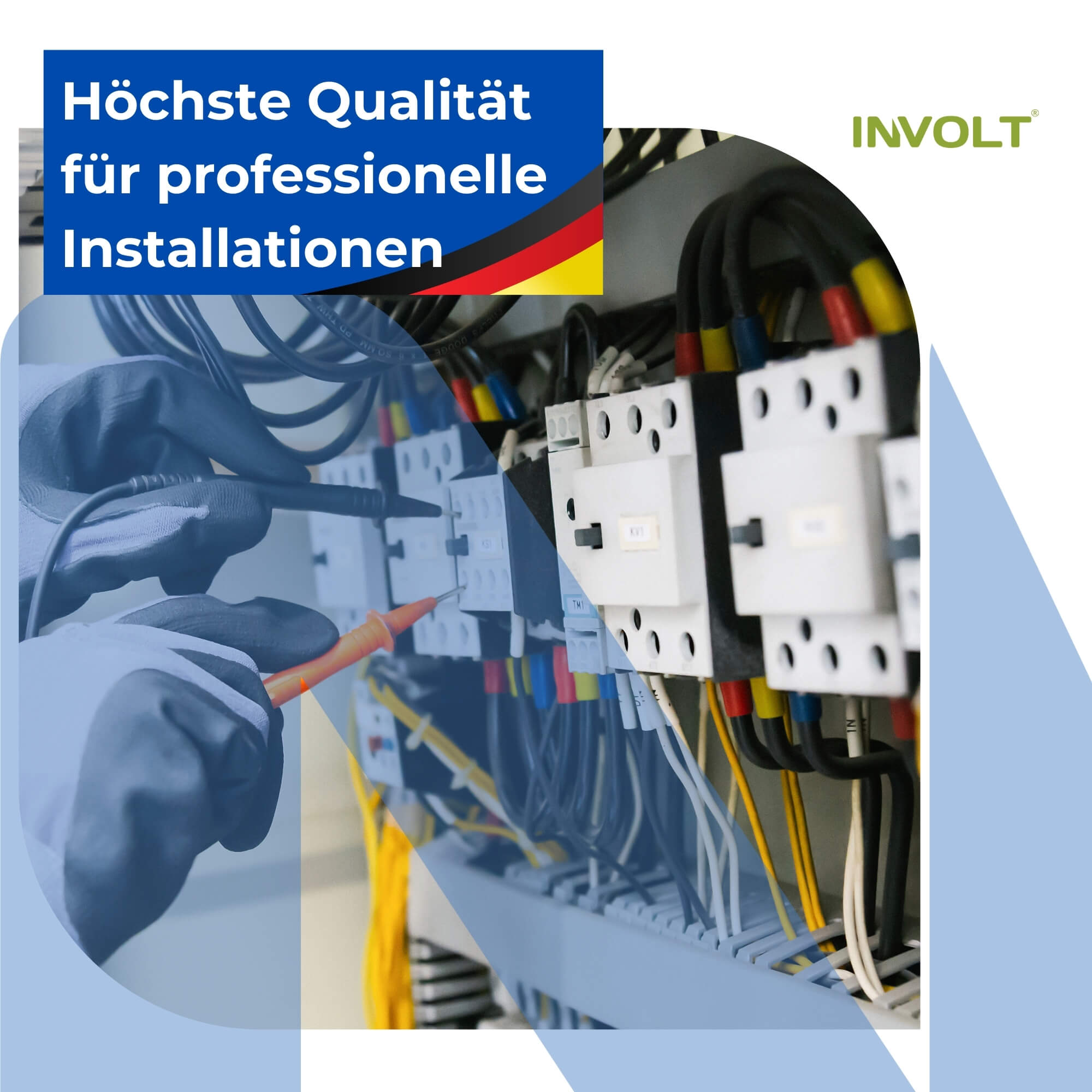 H07V-K 10 mm² Verdrahtungsleitung Set, 5x je 3m Einzelader Schwarz, Blau, Braun, Grau, Grün-Gelb + Zubehör