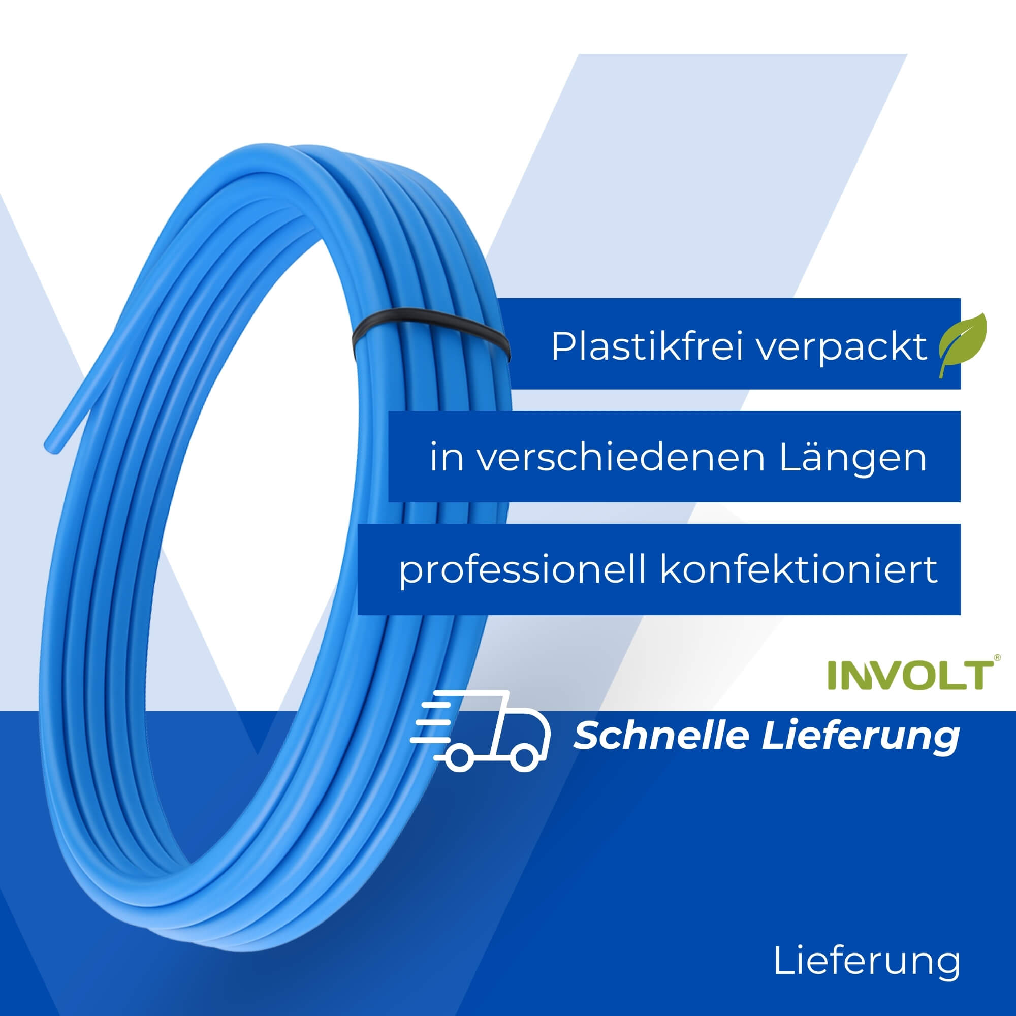 H07V-K 10 mm² Verdrahtungsleitung Set, 5x je 3m Einzelader Schwarz, Blau, Braun, Grau, Grün-Gelb + Zubehör