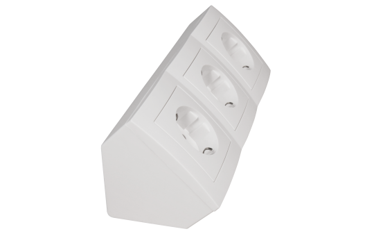 Steckdosenblock McPower ''Flair'' 250V~/16A, Aufbau, weiß, 3-fach Schutzkontakt