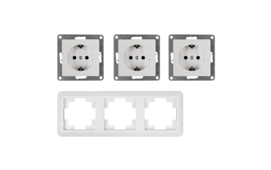 Steckdosen Set McPower Cup ''Beginner 3S'' 4-teilig, weiß