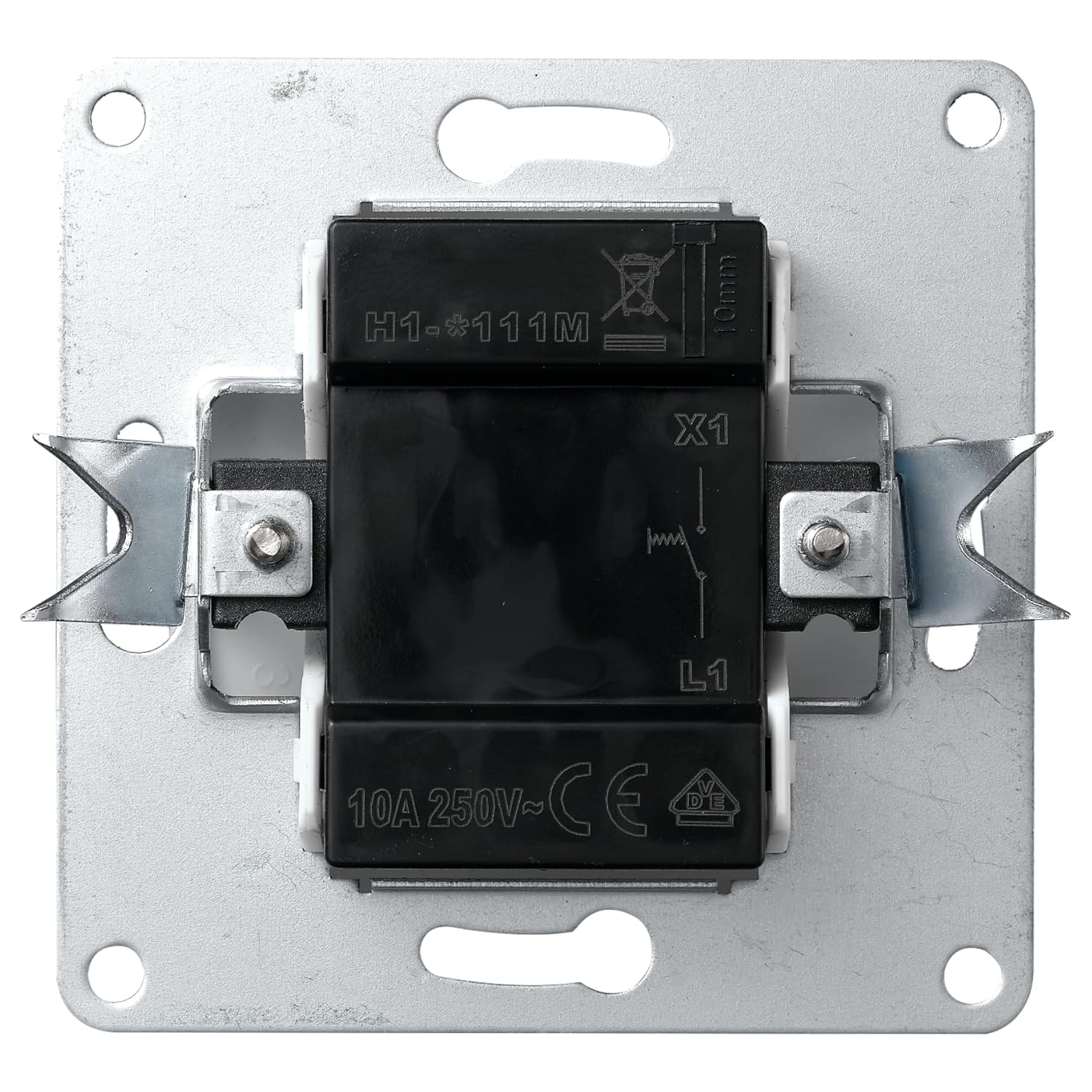 McPower Taster | Flair | 250V~/10A, Unterputz Tastschalter, Schraubanschluss Verbindung, 2.500W, modernes Design für viele Einrichtungsstile, weiß