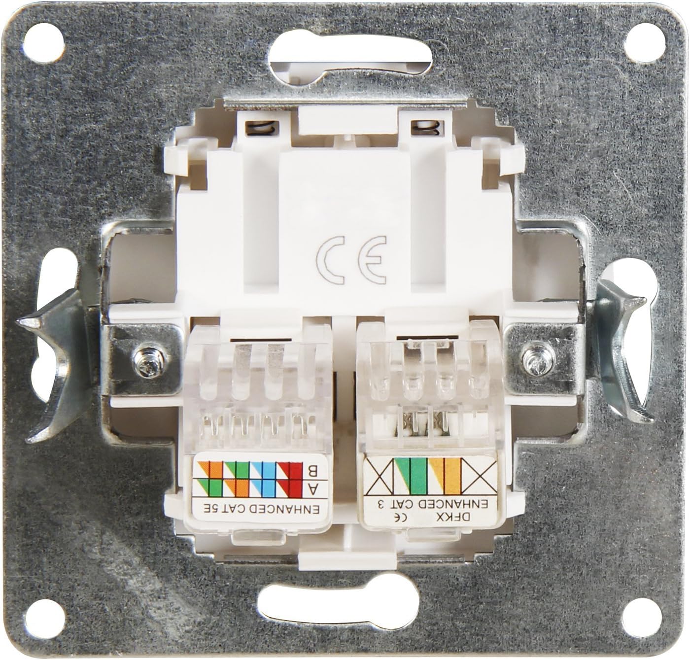 MC POWER - RJ45 + RJ11 Dose | FLAIR | für ISDN, Cat, UP, weiß, matt