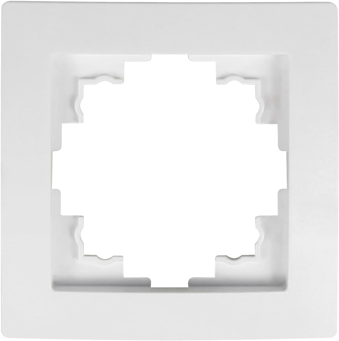 McPower 1-fach Rahmen | Flair | Einzelrahmen Steckdosenrahmen Schalterrahmen, Lichtschalter Abdeckrahmen weiß, matt