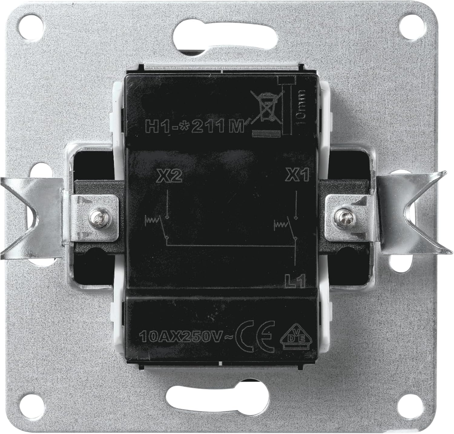 McPower Jalousie Taster | Flair| 250V~/10A, Jalousie-Steuerung Unterputz, Hoch/Runter, modernes Design, ideal für jeden Einrichtungsstil, weiß
