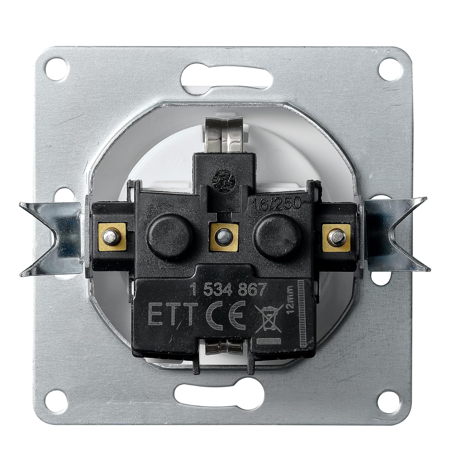 McPower Schutzkontakt Steckdose | FLAIR | 250V~/16A, UP, 1-fach Unterputzsteckdose Steckanschluss Einzelsteckdose mit Einsteckschutz, weiß matt