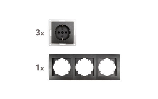 Steckdosen Set McPower Flair ''Beginner 3S Profi'' 4-teilig, Steckanschluss