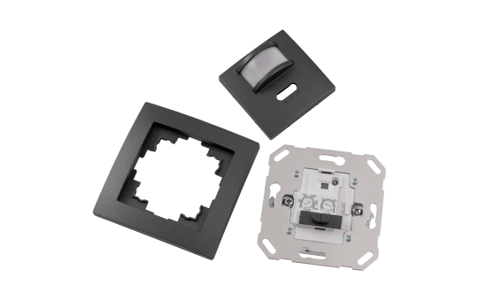Unterputz IR Bewegungsmelder McPower ''Flair'' 160°, 750W, LED geeignet, anthrazit
