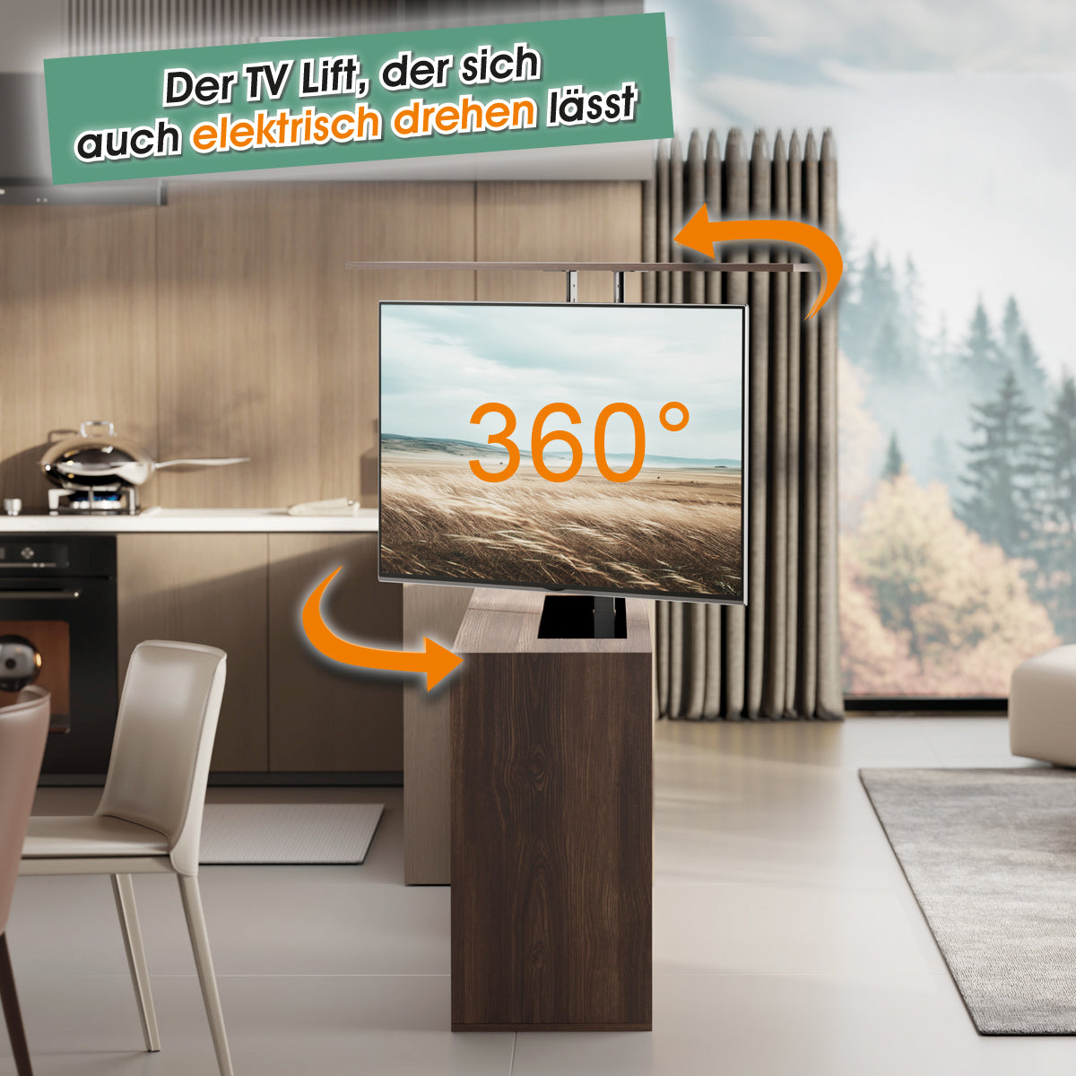 MyWall HP67-2 elektrischer drehbarer TV Lift für 37-80" Bildschirme (mit Fernbedienung, für 94-203cm TVs, max. 60kg Belastbarkeit)
