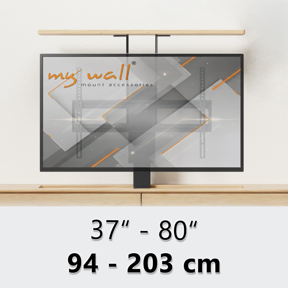 MyWall HP67-2 elektrischer drehbarer TV Lift für 37-80" Bildschirme (mit Fernbedienung, für 94-203cm TVs, max. 60kg Belastbarkeit)