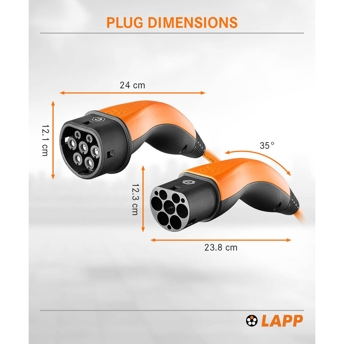 Lapp MOBILITY Helix Typ 2 Ladekabel 22 KW / 3m / Selbstaufrollend / 32 A / 3-Phasig / E-Auto Ladekabel/ Mode 3 / Orange