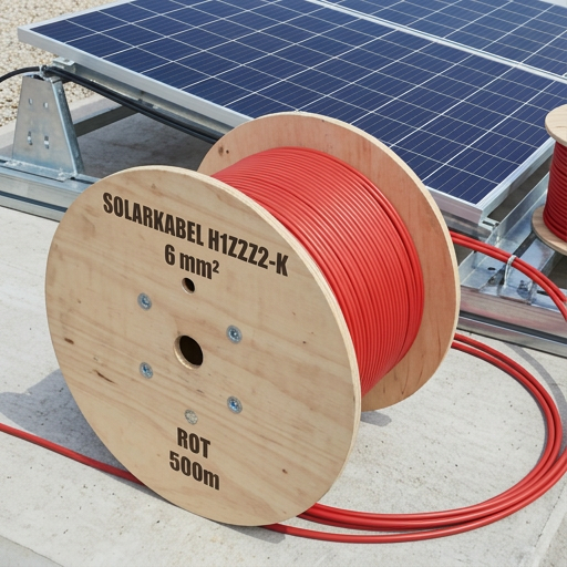 500m Solarkabel 6mm² Rot - UV-beständig, flexibel, Photovoltaik Kabel, PV Kabel, Solar Anschlusskabel für Solarpanel, Wechselrichter & Laderegler - langlebig