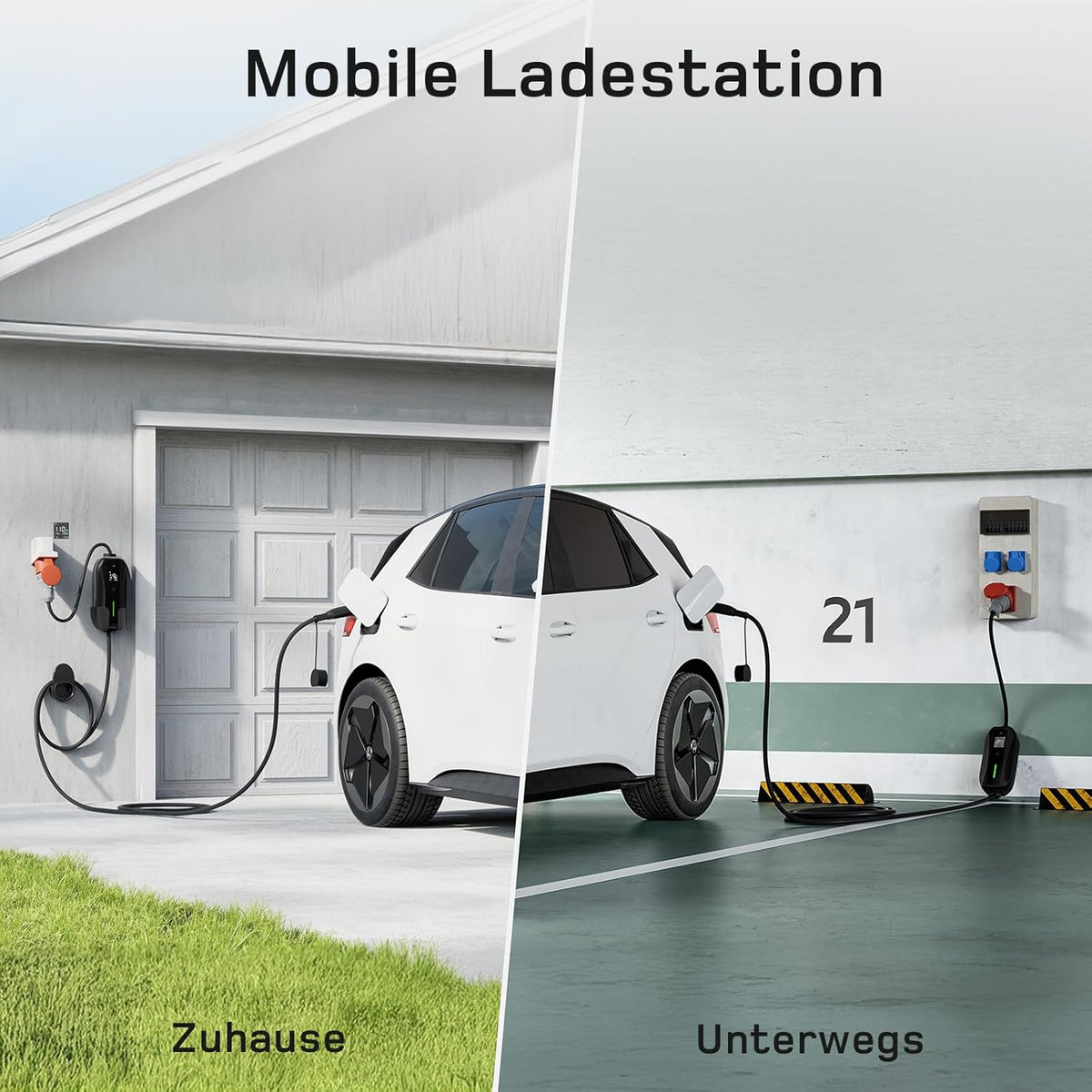 Mobile Wallbox 11kW [3-phasig, 5,5m, 6-16A] mit Einstellbarer Ladeleistung