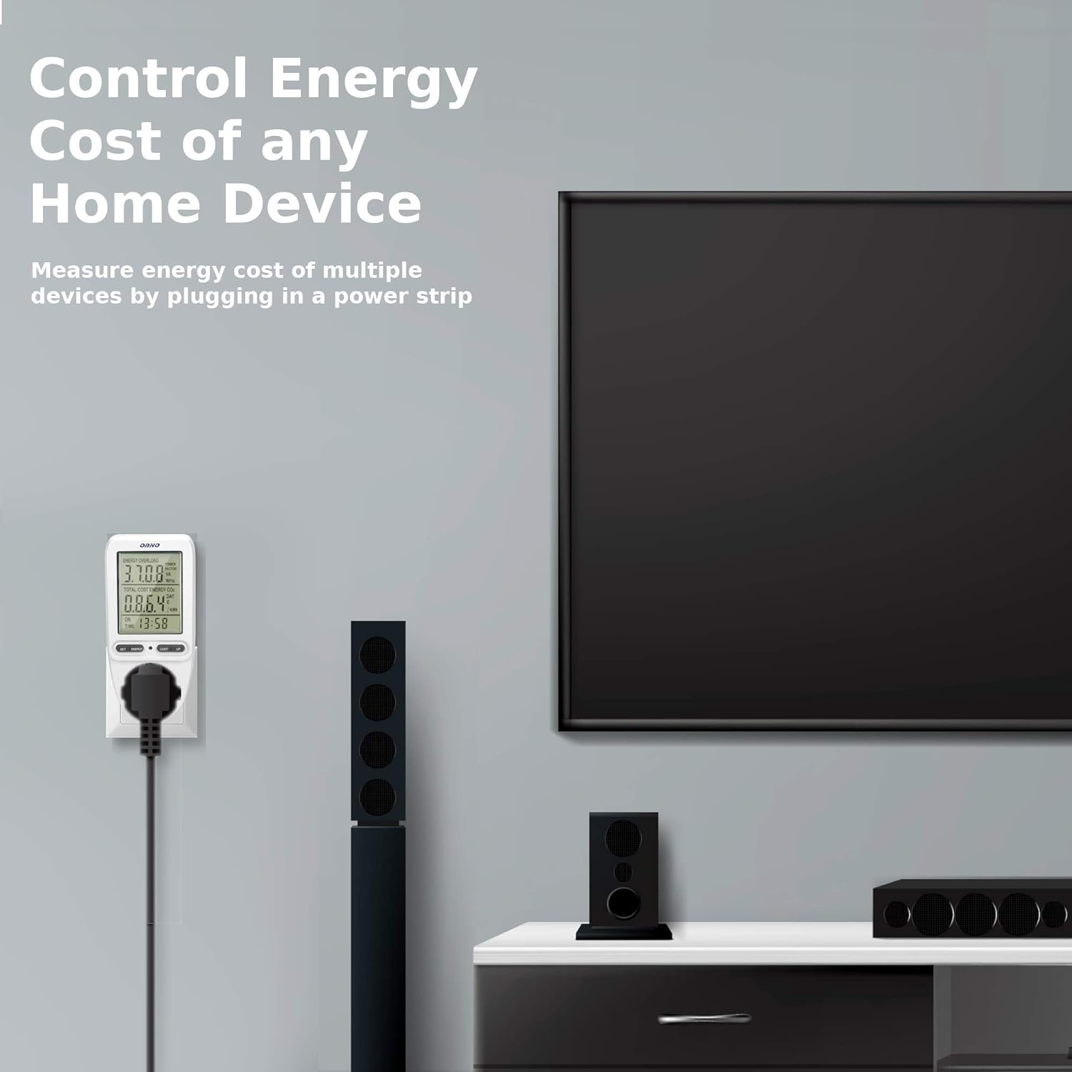 Energiekosten-Messgerät mit LCD-Display, max. 3.680W