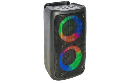 Soundbox ''LEO-250'' 2 x 3''/8cm, 100W, mit beleuchteten Lautsprechern