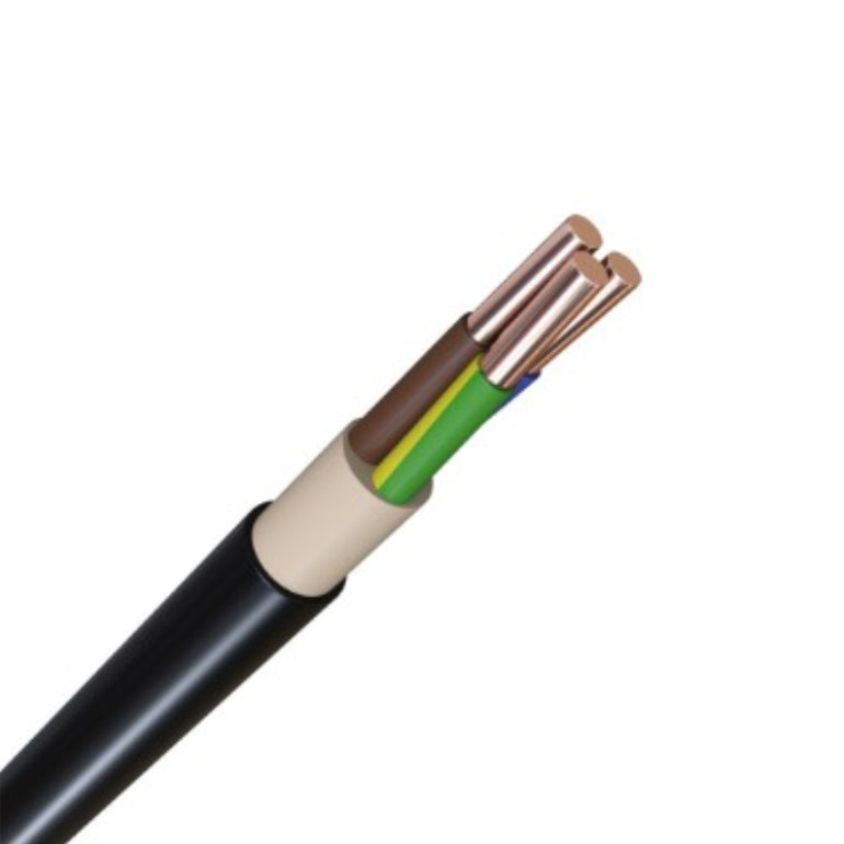 100m Erdkabel / Starkstromkabel Eca NYY-J 3x2,5 RG100m schwarz