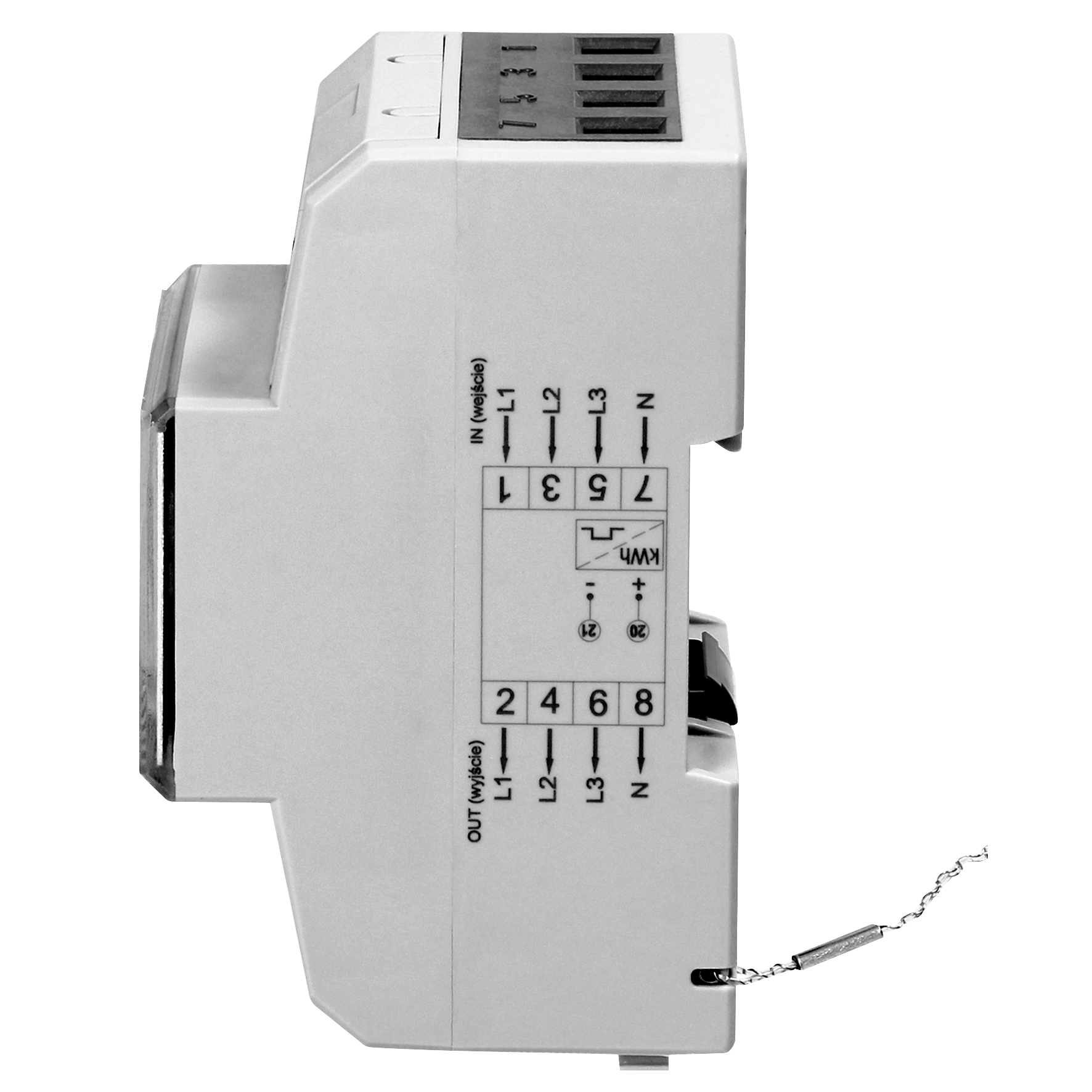 3-phasiger Stromzähler, 80A, MID, 3 Module, DIN TH-35mm