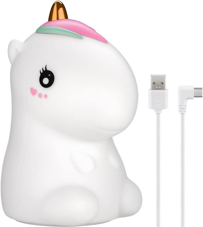 LED Nachtlicht Einhorn/geeignet als Einschlafhilfe, Stilllicht und Kinderzimmer Deko/leuchtet in warmweißem Licht, 7 Farbwechsel und 3 Leuchtmodi