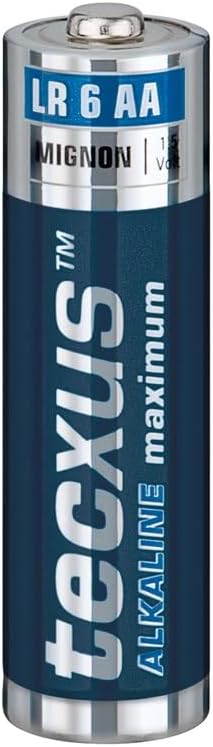 Tecxus Mignon (LR6 / AA) Batterien Alkaline 1,5 V mit Langer Lebensdauer, 12er Pack