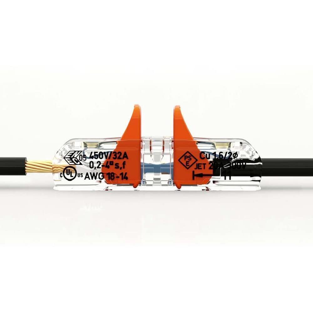 WAGO 2-Leiter Durchgangs-Verbinder mit Hebel 221-2411 | Nennquerschnitt: 4 mm², mit Hebel, 60 Stück, geeignet für alle Leiterarten, von ein-, fein- und mehrdrähtigen Leiter