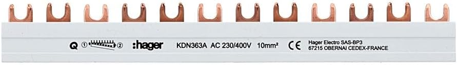 Hager Set 12x LS Schalter 1-polig MBS116 + 1x Phasenschiene 3-polig KDN363A