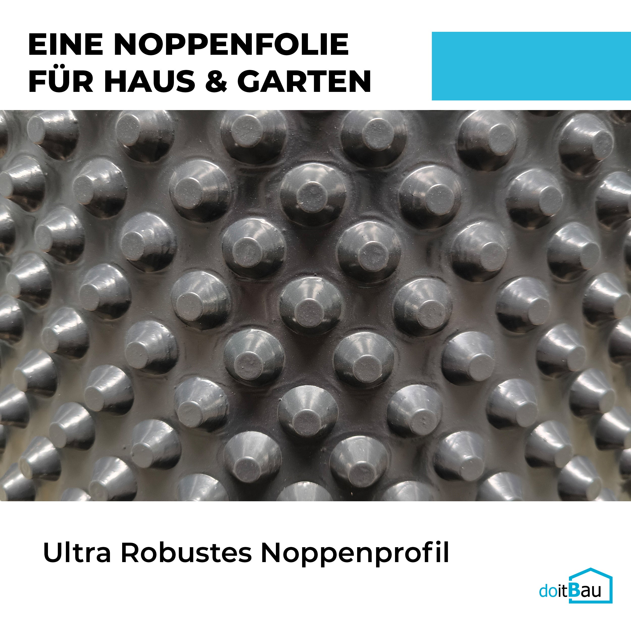 20m (50cm x 20m) PROFI Noppenbahn Hochbeet Folie Noppen Grundmauerschutz Bau Drainage Garten