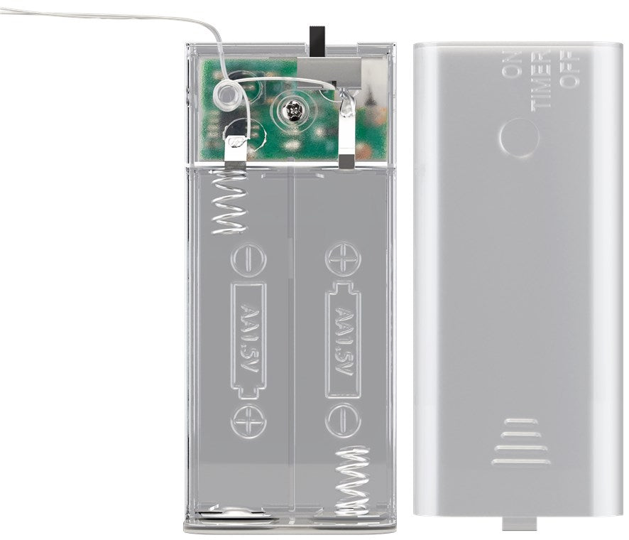 Goobay 2 x 20er LED-Lichterkette - Timer-Funktion, Batteriebetrieb, 1,05 Meter Gesamtlänge, Weiß