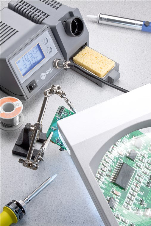 Digitale Lötstation EP5 / 48W Digitales Lötkolben Set / Einstellbare Temperatur 150 - 450 Grad / Feine Lötspitze / Soldering Station mit LCD Anzeige