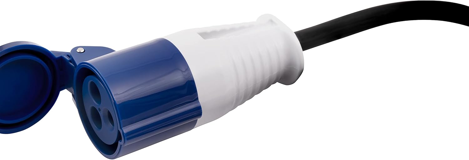 MC Power CEE-Kupplung auf Schutzkontakt Stecker | 0,35m, H07RN-F 3G2,5, 230V, IP44 | Robustes Verlängerungsadapter-Kabel