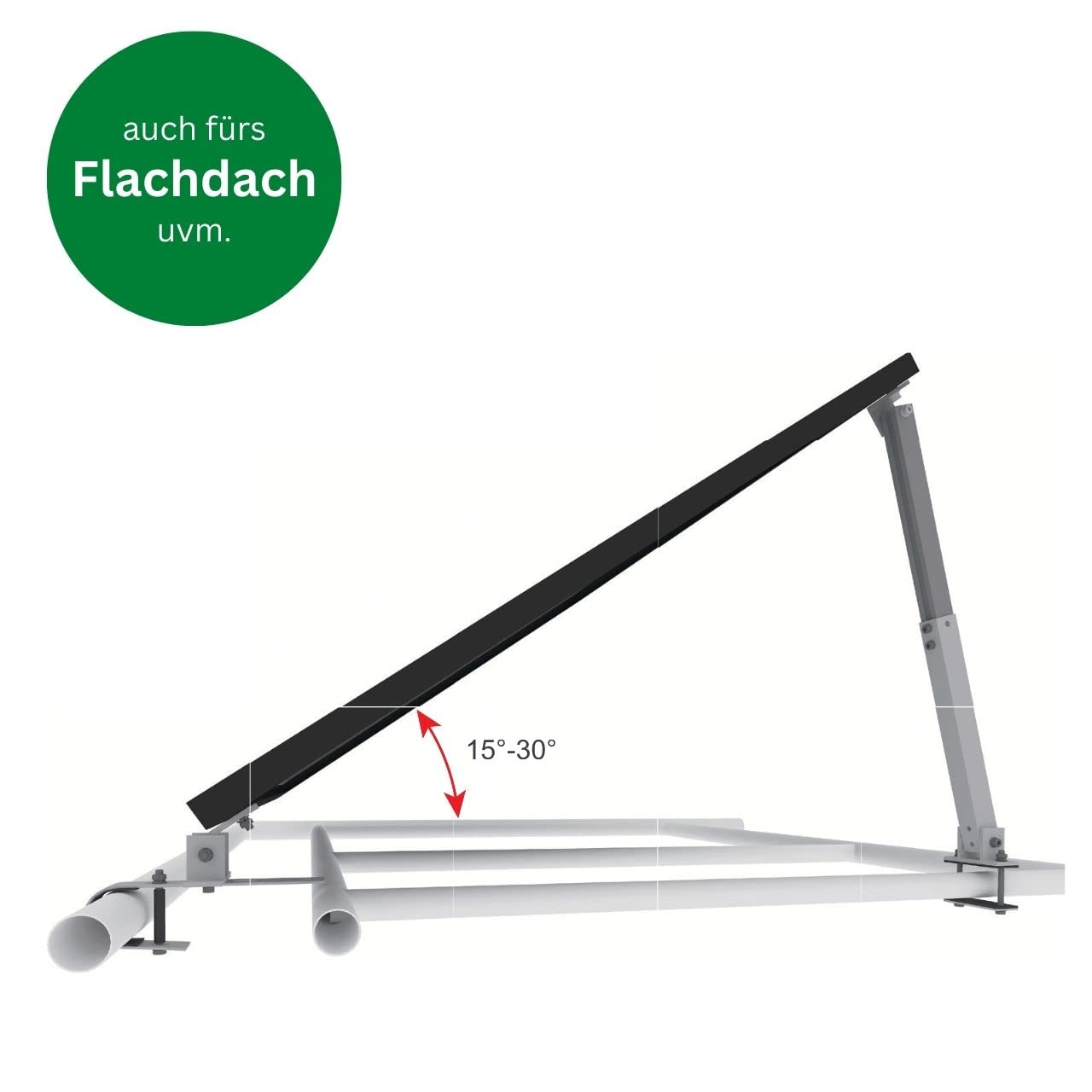 4 Stück für 2 Module Halterung für Solarpanel - Aufständerung für Solarmodule Photovoltaik Aufständerung Montageset Solar Einstellbarer Winkel für Balkon, Flachdach oder Garten