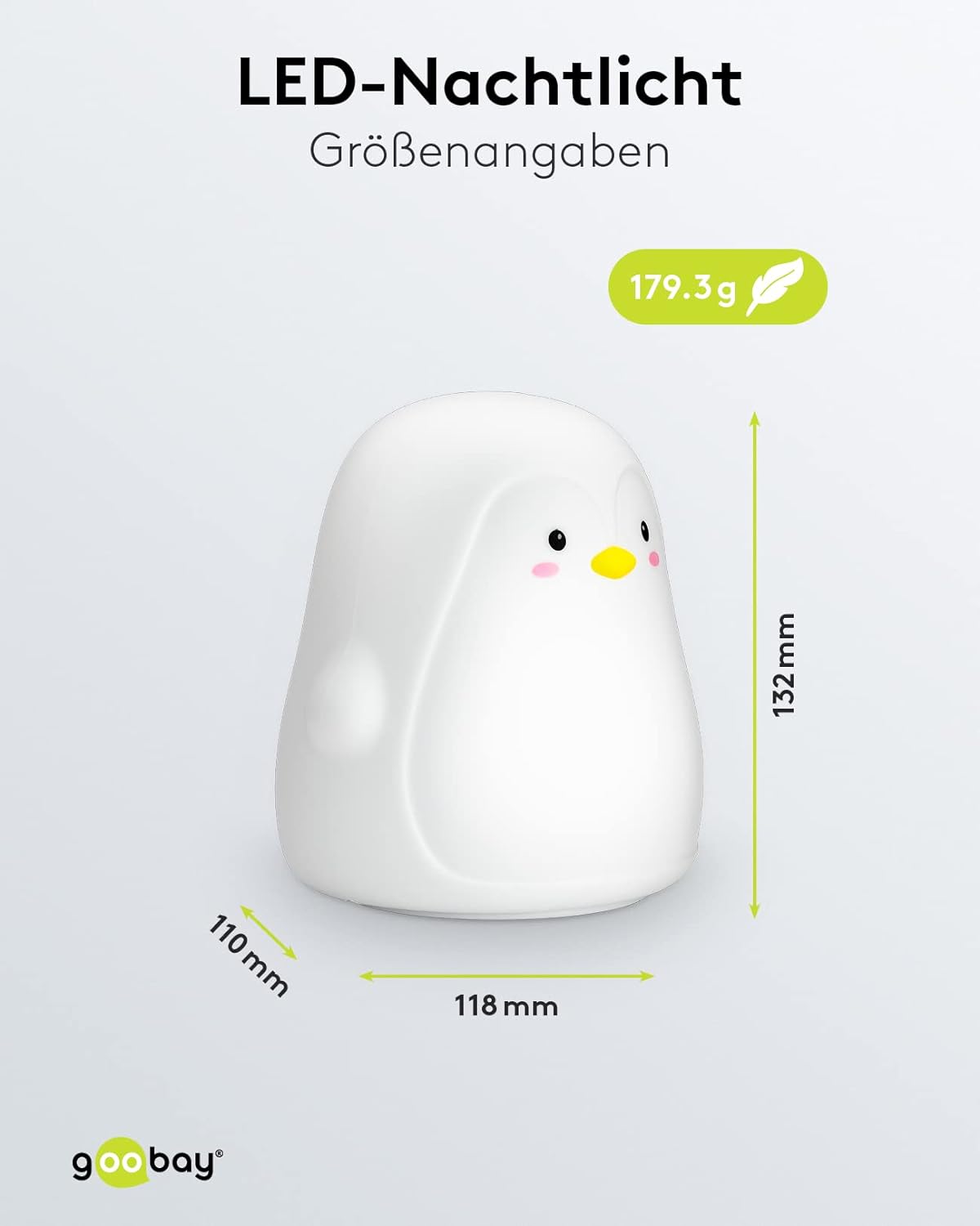 LED Nachtlicht Pinguin/geeignet als Einschlafhilfe, Stilllicht und Kinderzimmer Deko/leuchtet in warmweißem Licht, 7 Farbwechsel und 3 Leuchtmodi, Klein