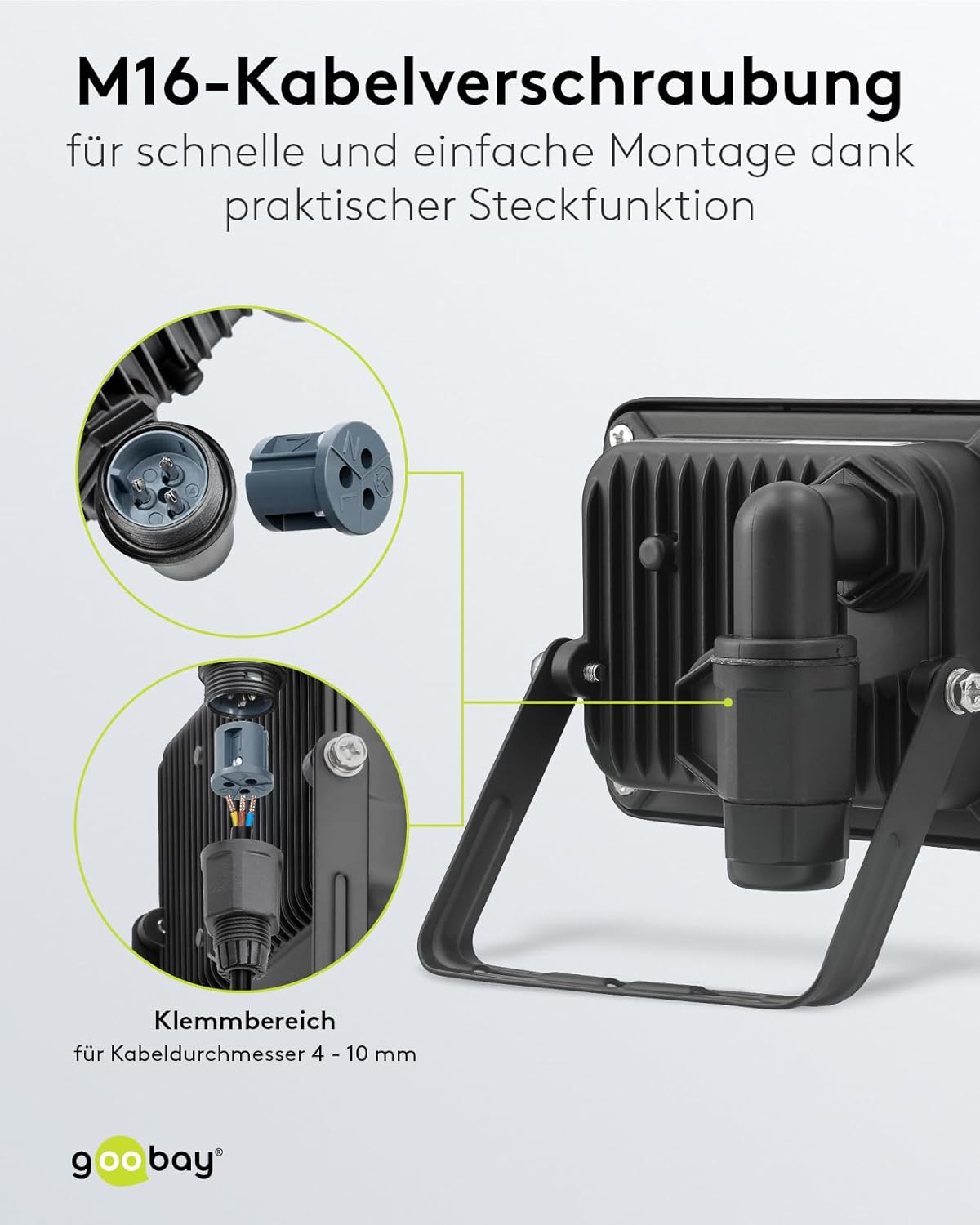 LED Strahler Außen 10W / Außenstrahler IP65 / Neutralweißes Licht 850 lm/LED Scheinwerfer Fluter Wandmontage / IP65 Gartenstrahler/Schwarz [Energieklasse F]