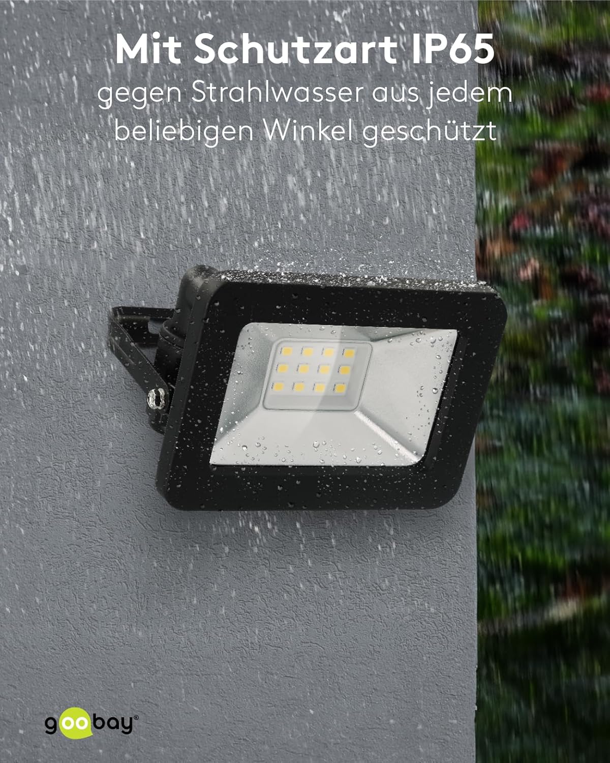 LED Strahler Außen 10W / Außenstrahler IP65 / Neutralweißes Licht 850 lm/LED Scheinwerfer Fluter Wandmontage / IP65 Gartenstrahler/Schwarz [Energieklasse F]