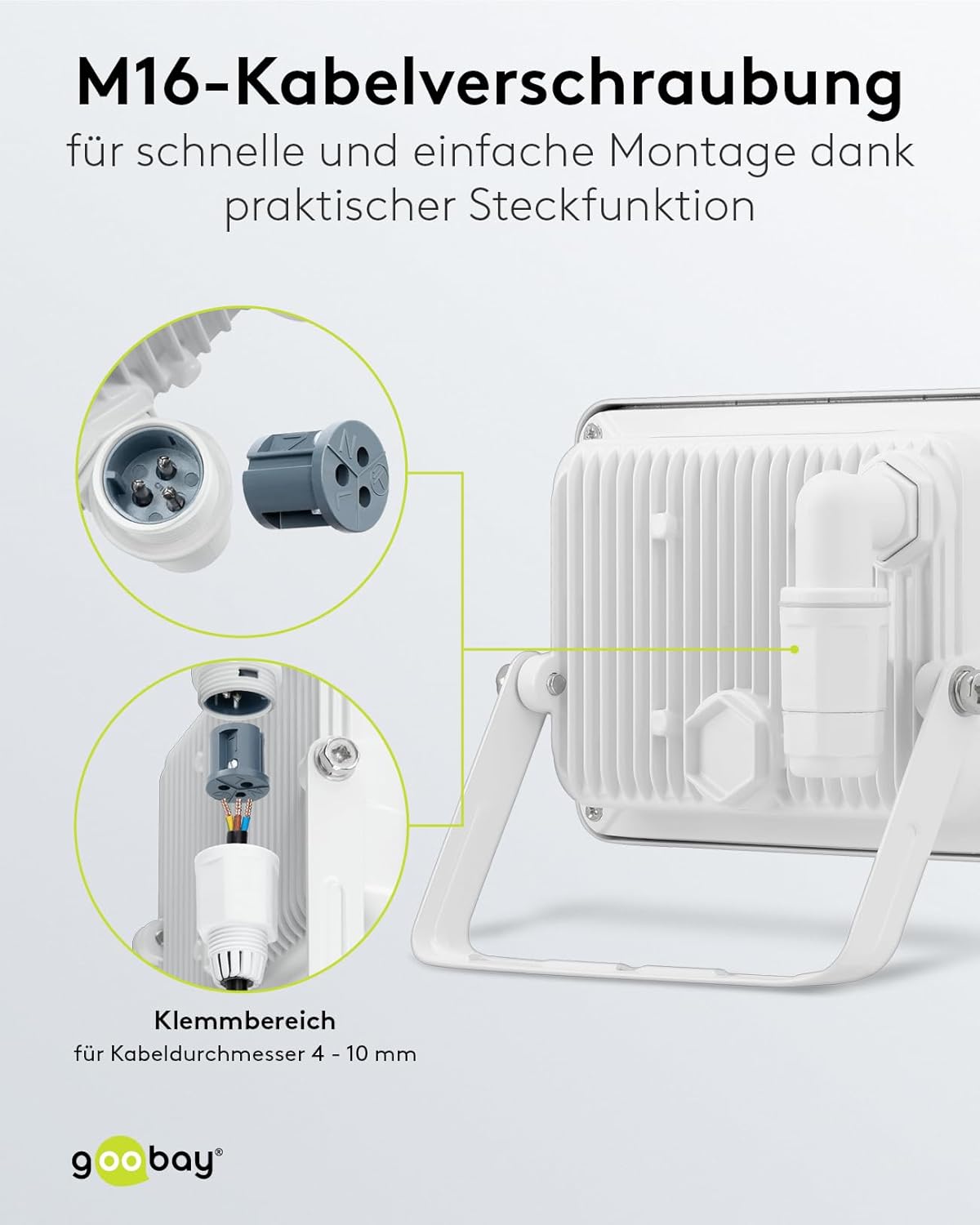 LED Strahler Außen 30W / Außenstrahler IP65 / Neutralweißes Licht 2550 lm/LED Scheinwerfer Fluter Wandmontage / IP65 Gartenstrahler / Weiß [Energieklasse F]