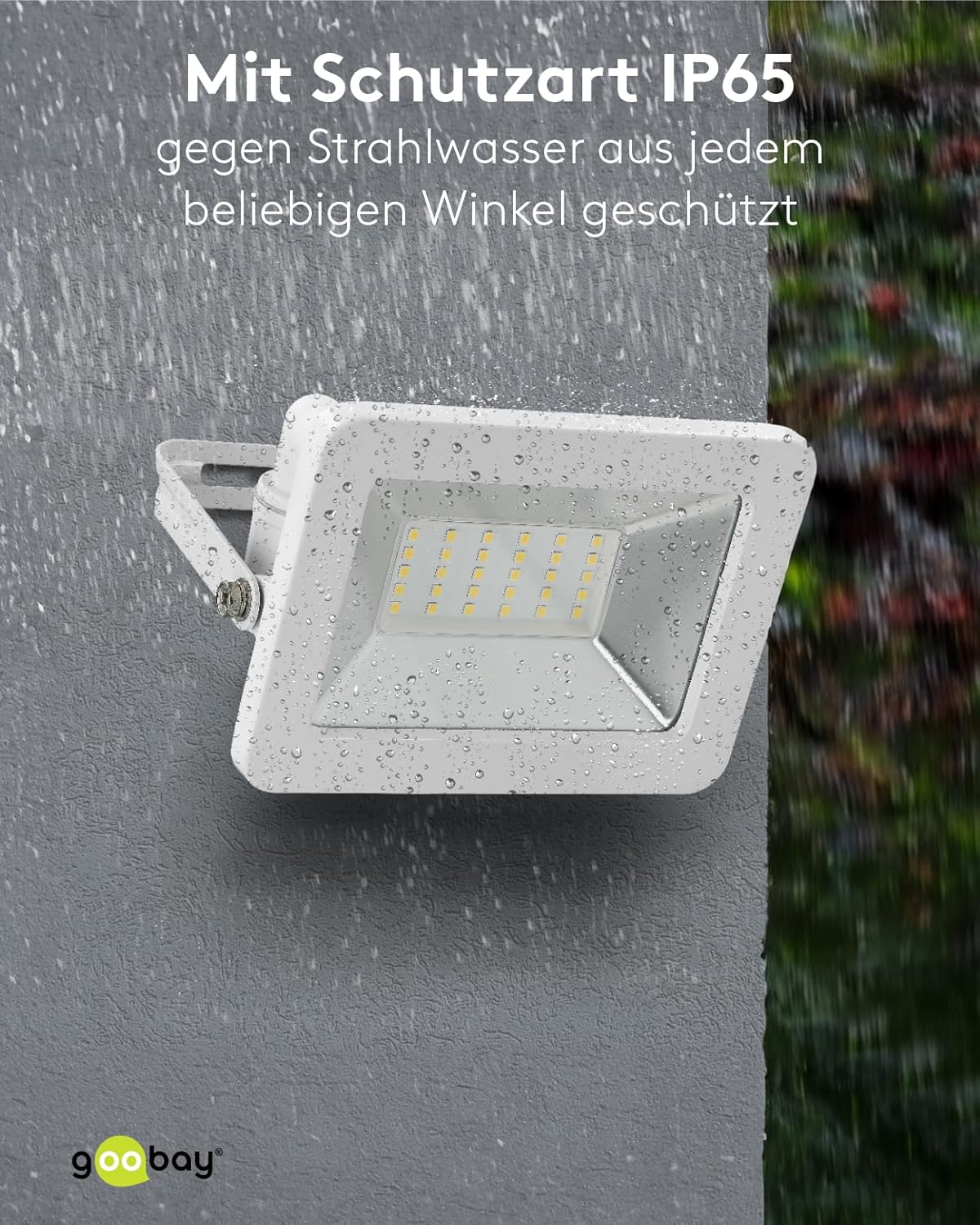 LED Strahler Außen 30W / Außenstrahler IP65 / Neutralweißes Licht 2550 lm/LED Scheinwerfer Fluter Wandmontage / IP65 Gartenstrahler / Weiß [Energieklasse F]