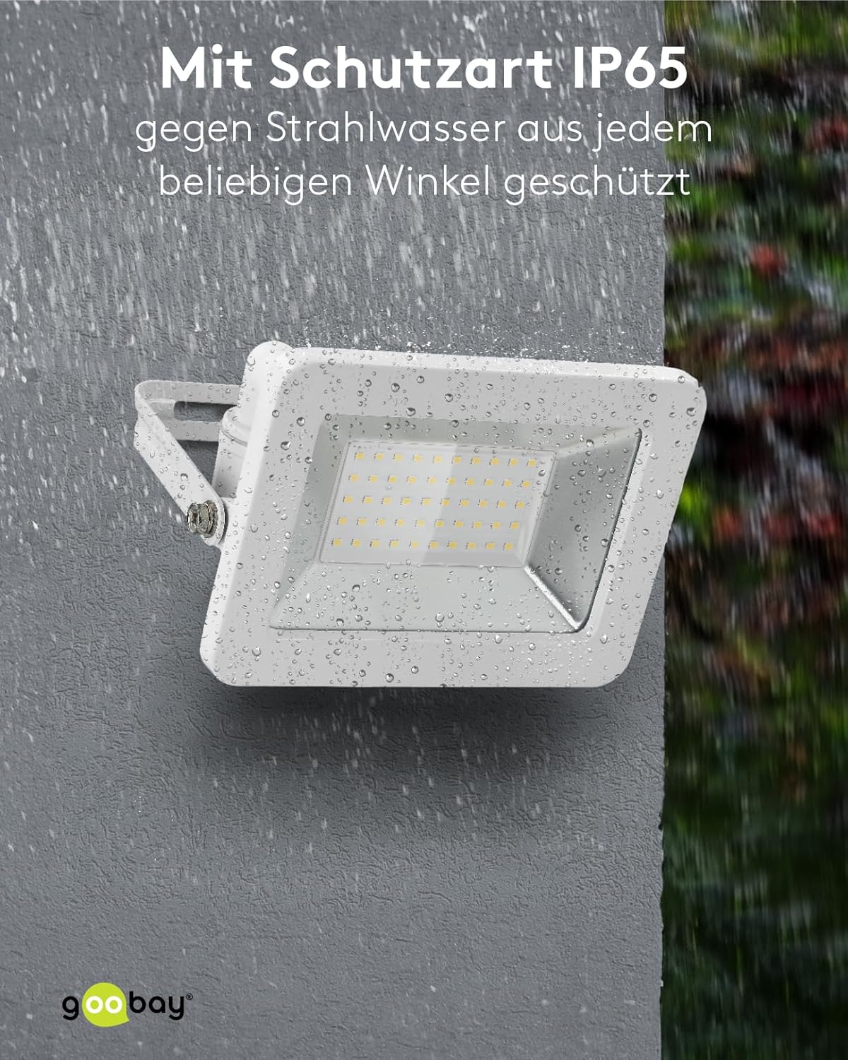 LED Strahler Außen 50W / Außenstrahler IP65 / Neutralweißes Licht 4250 lm/LED Scheinwerfer Fluter Wandmontage / IP65 Gartenstrahler/Weiß [Energieklasse F]