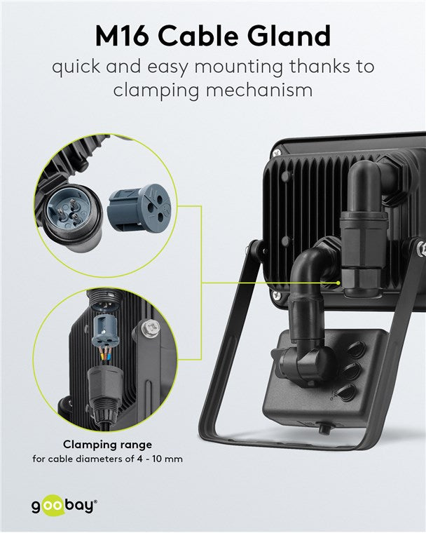 LED Strahler Bewegungsmelder Außen 20W / PIR Sensor Außenstrahler IP44 / Neutralweißes Licht 1700 lm / LED Scheinwerfer Fluter Wandmontage / Gartenstrahler / Schwarz