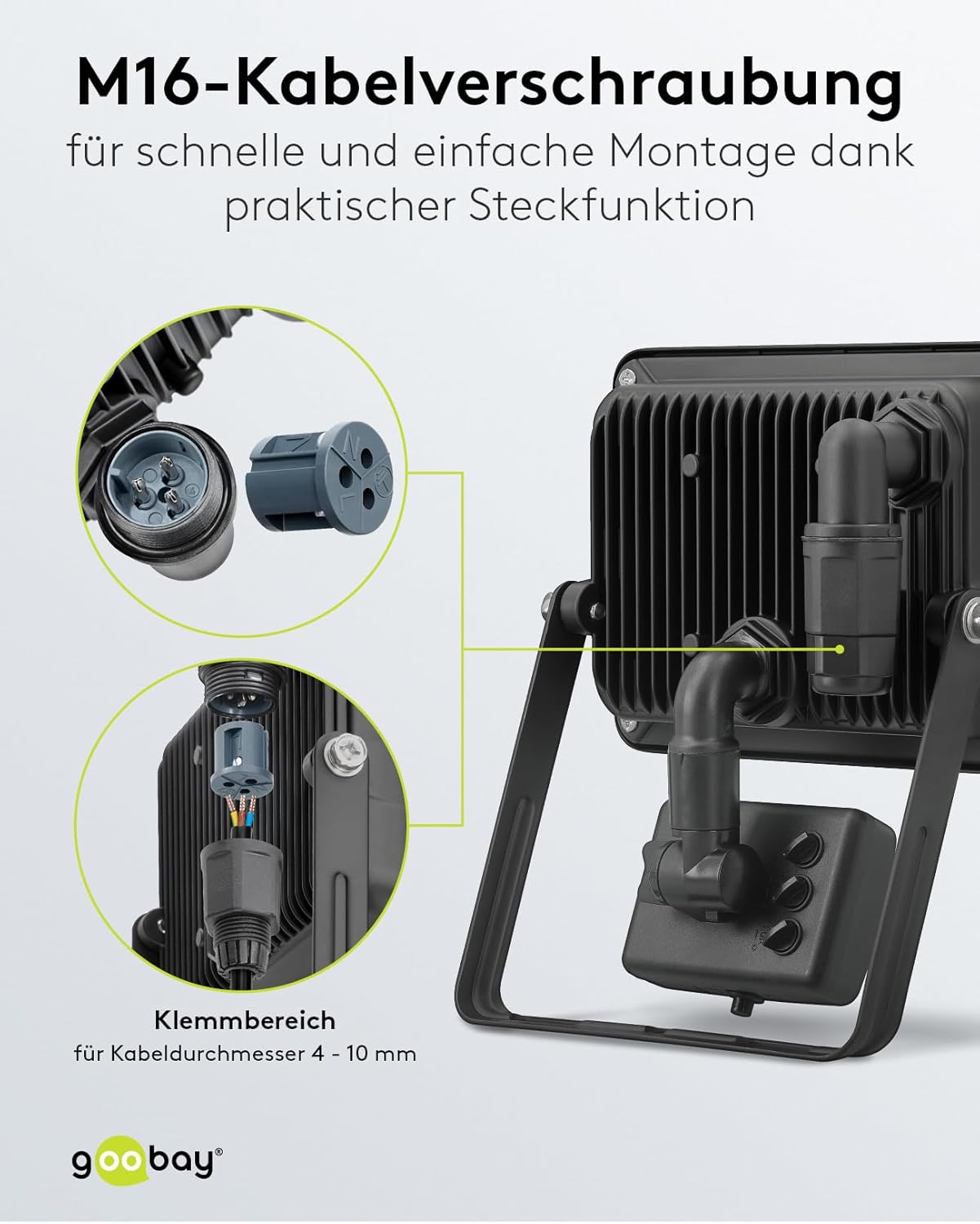 LED Strahler Bewegungsmelder Außen 30W / PIR Sensor Außenstrahler IP44 / Neutralweißes Licht 2550 lm / LED Scheinwerfer Fluter Wandmontage / Gartenstrahler / Schwarz