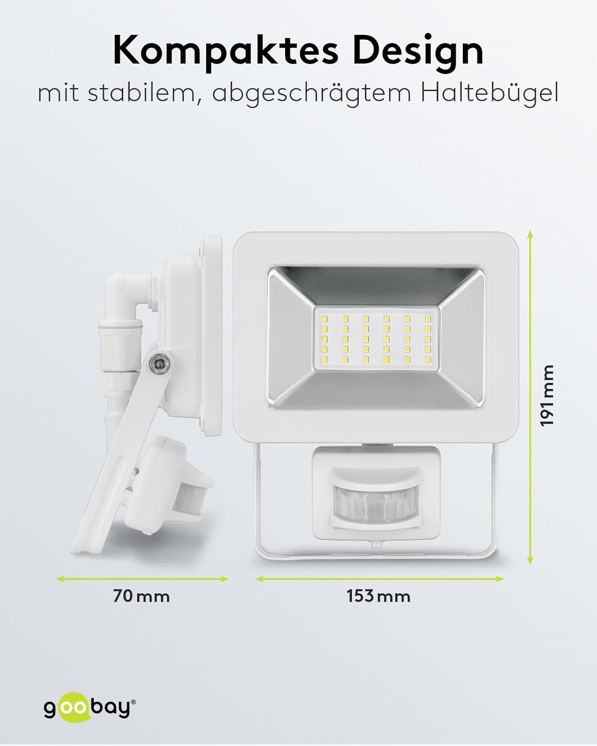 LED Strahler Bewegungsmelder Außen 30W / PIR Sensor Außenstrahler IP44 / Neutralweißes Licht 2550 lm/LED Scheinwerfer Fluter Wandmontage/Gartenstrahler/Weiß [Energieklasse F]