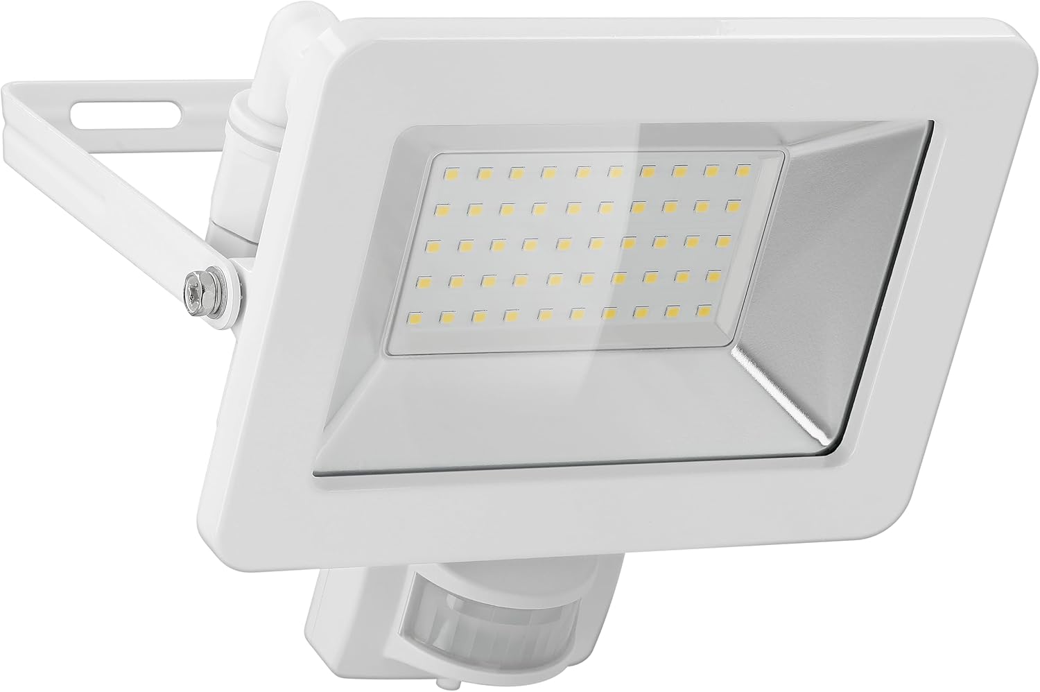 LED Strahler Bewegungsmelder Außen 50W / PIR Sensor Außenstrahler IP44 / Neutralweißes Licht 4250 lm/LED Scheinwerfer Fluter Wandmontage/Gartenstrahler/Weiß [Energieklasse F]